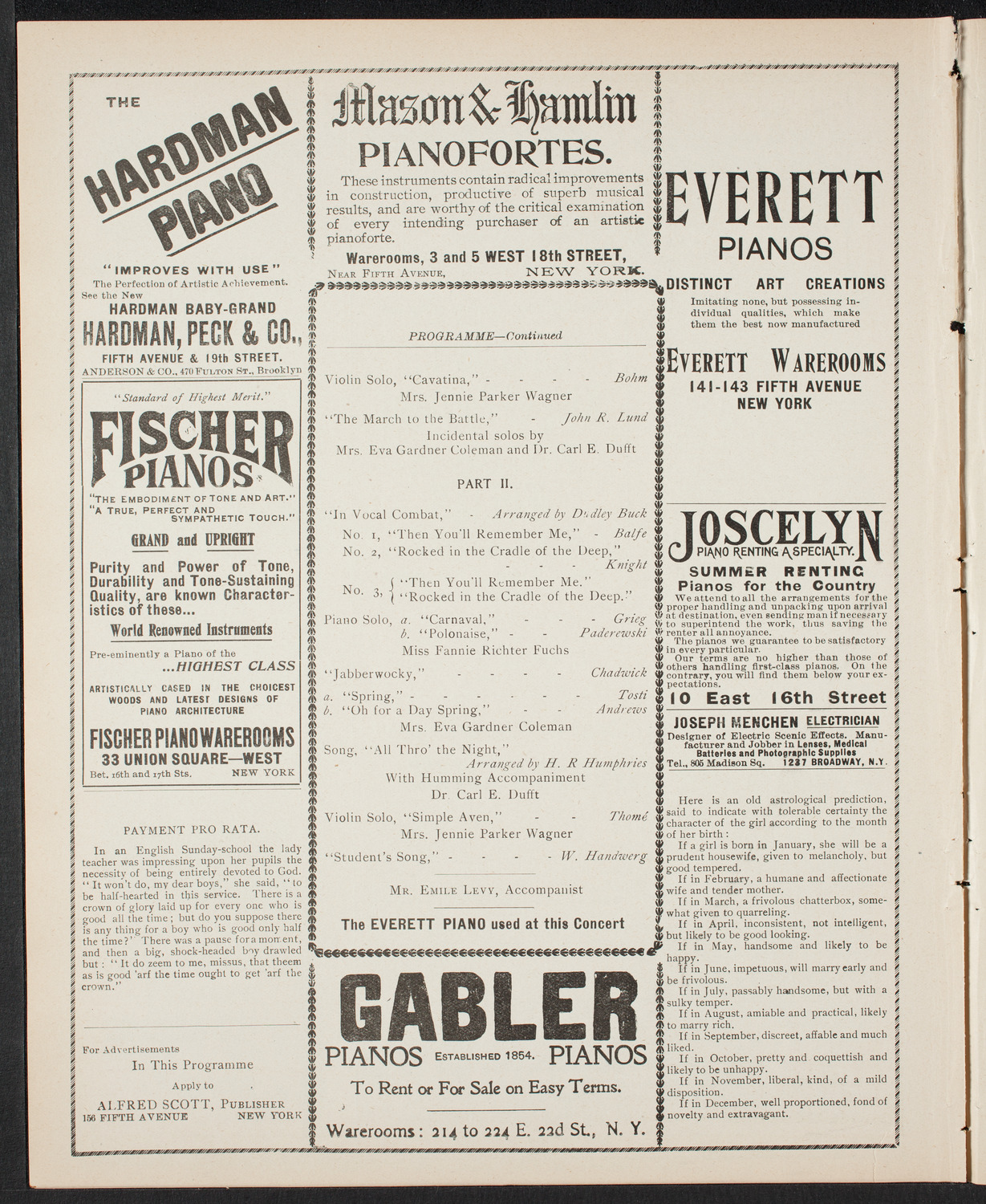 New York Banks' Glee Club, April 23, 1901, program page 6