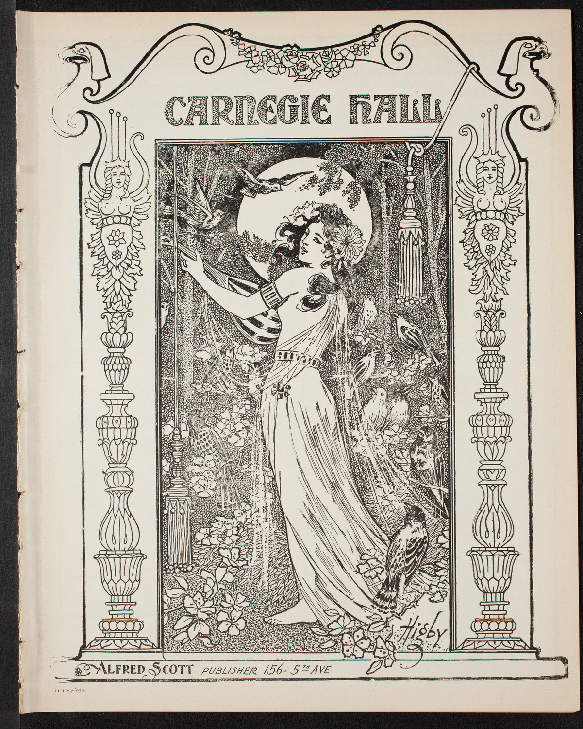 New York College of Music and New York German Conservatory of Music Faculty Concert with Orchestra, November 3, 1907, program page 1