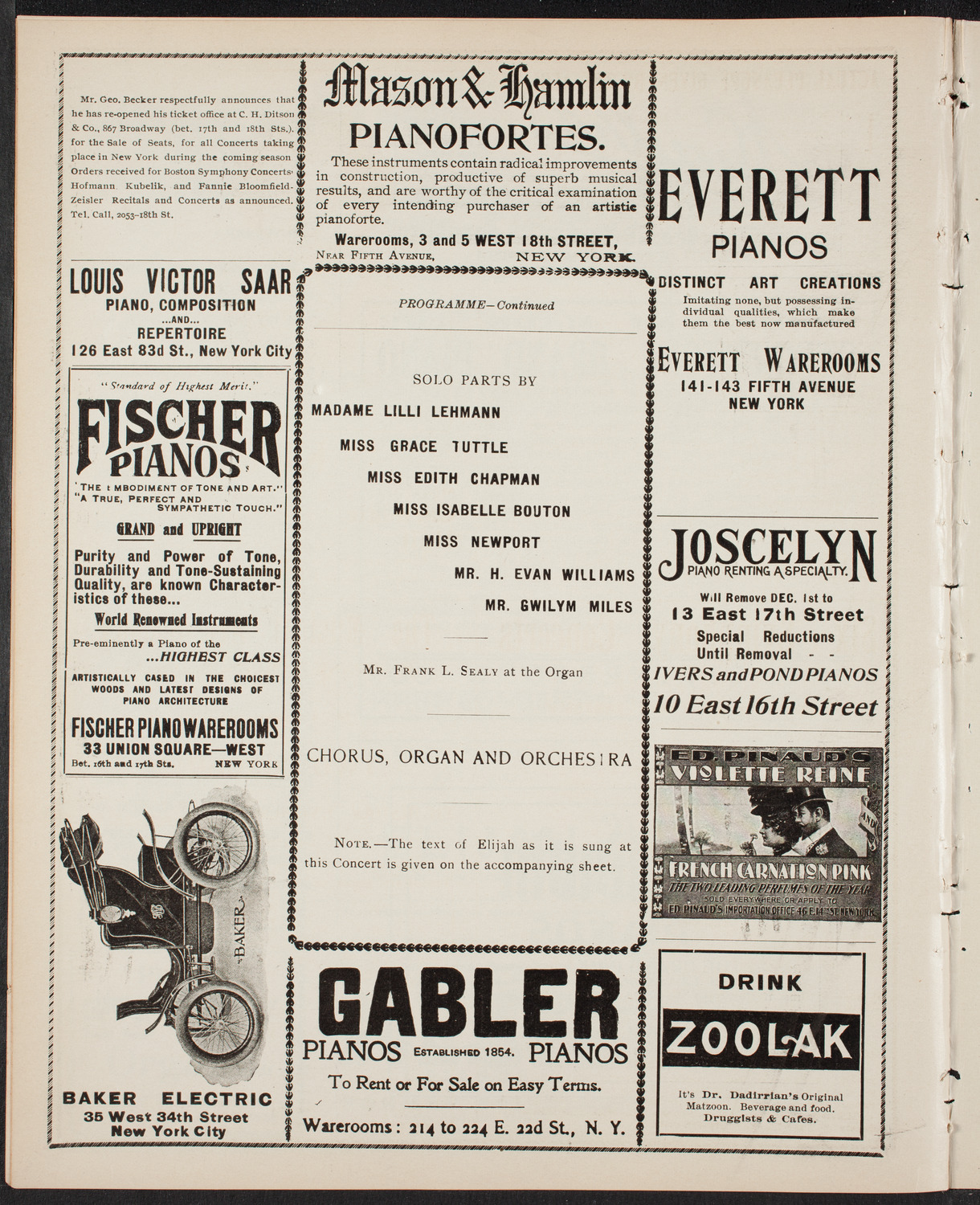 Oratorio Society of New York, November 19, 1901, program page 8