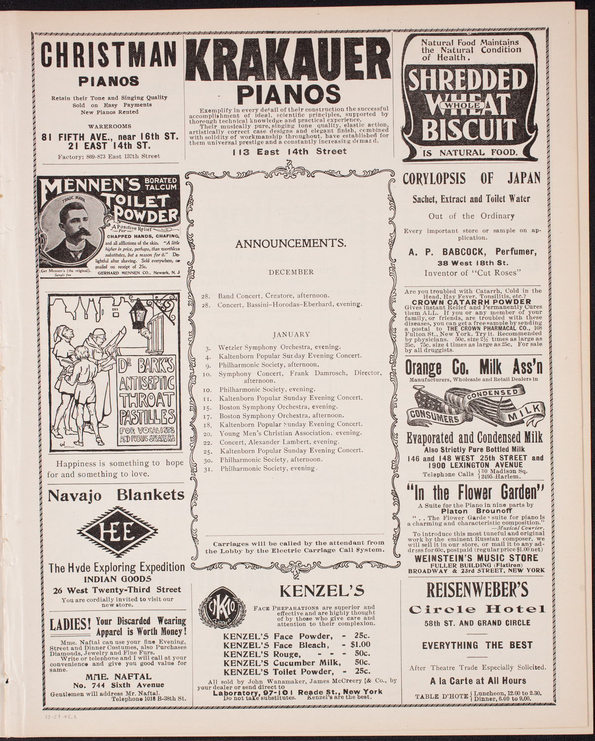 Oratorio Society of New York, December 27, 1902, program page 3