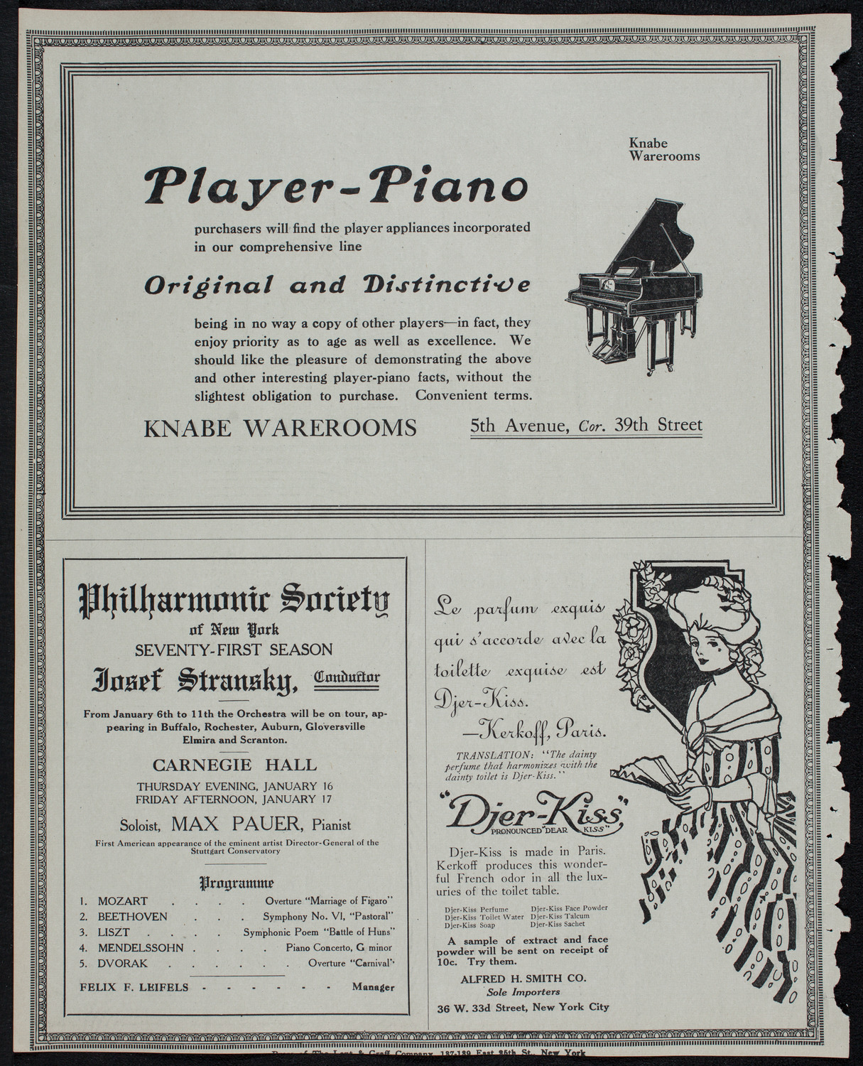 New York Philharmonic, January 5, 1913, program page 12