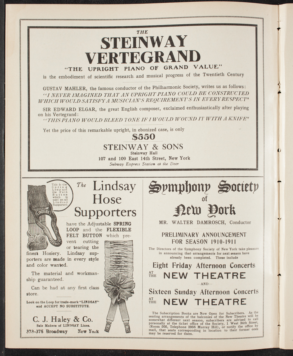 Gaelic Society: Feis Ceoil Agus Seanachas, April 24, 1910, program page 4