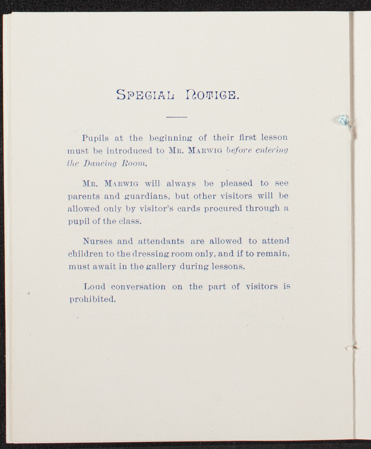 Students of Carl Marwig, October 17, 1891, program page 9
