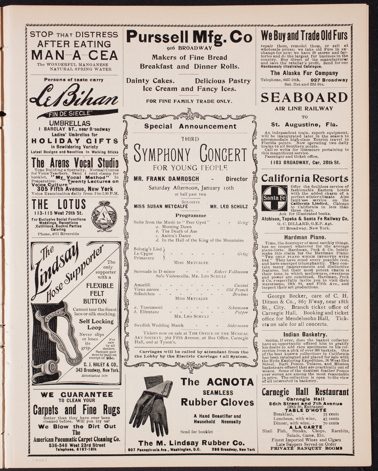 Kaltenborn Sunday Evening Concert, January 4, 1903, program page 9