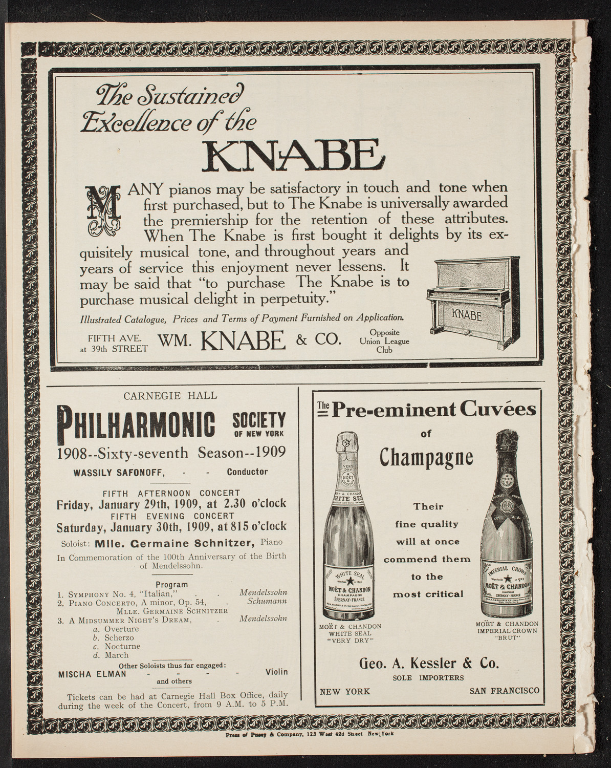 Maria E. Orthen, Soprano, January 17, 1909, program page 12