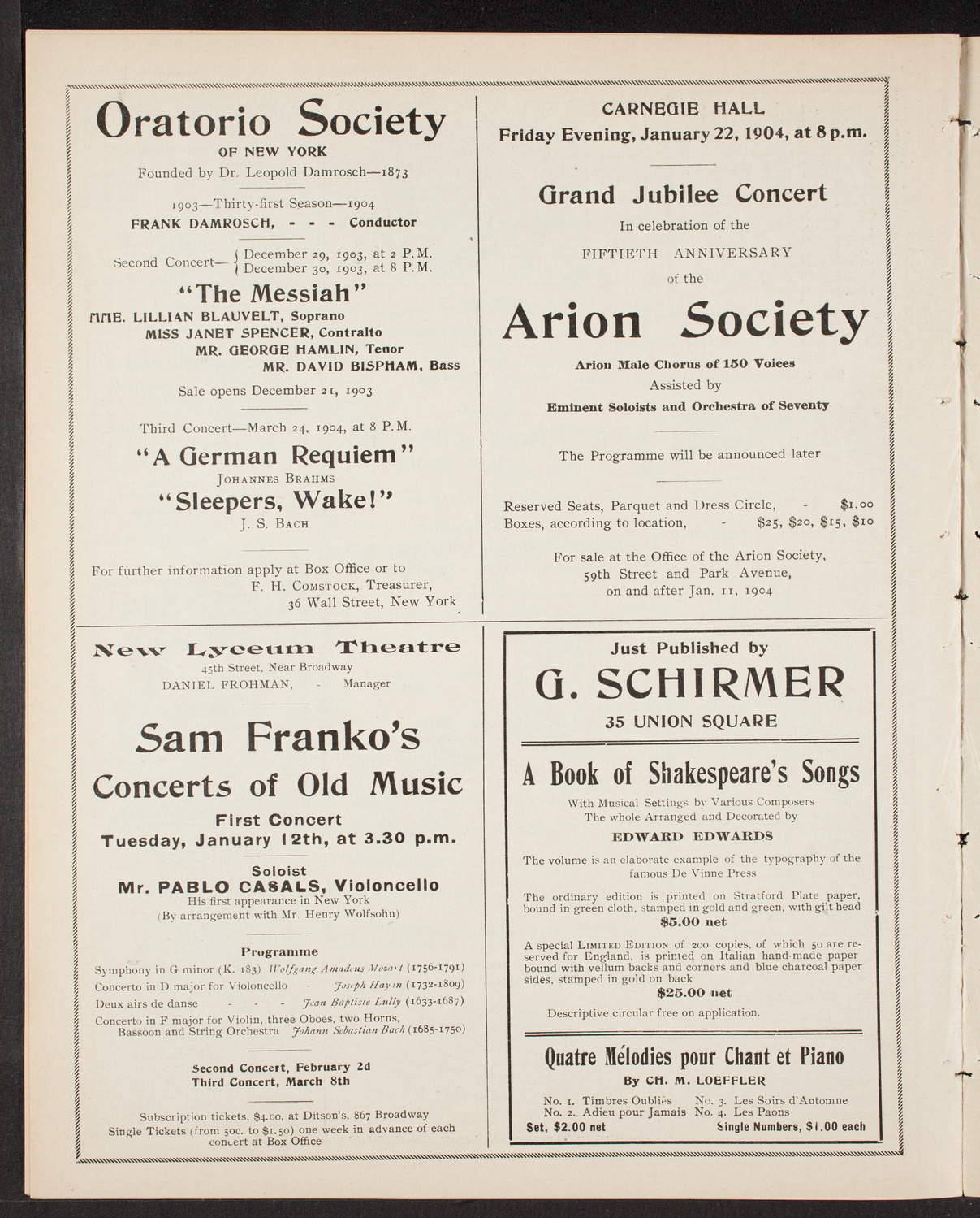 Musical Art Society of New York, December 17, 1903, program page 10