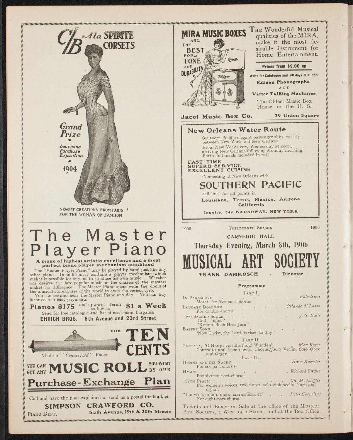 New York Symphony Orchestra, February 6, 1906, program page 8