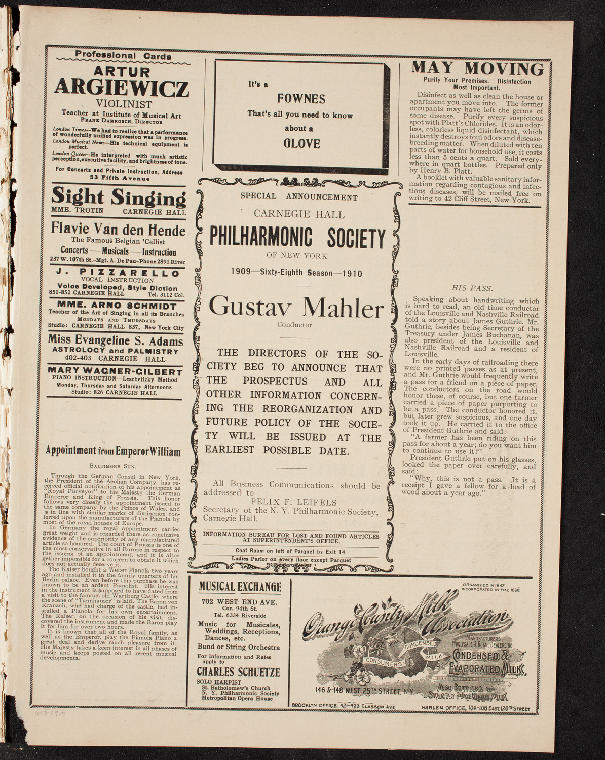 Graduation: New York Law School, June 17, 1909, program page 9