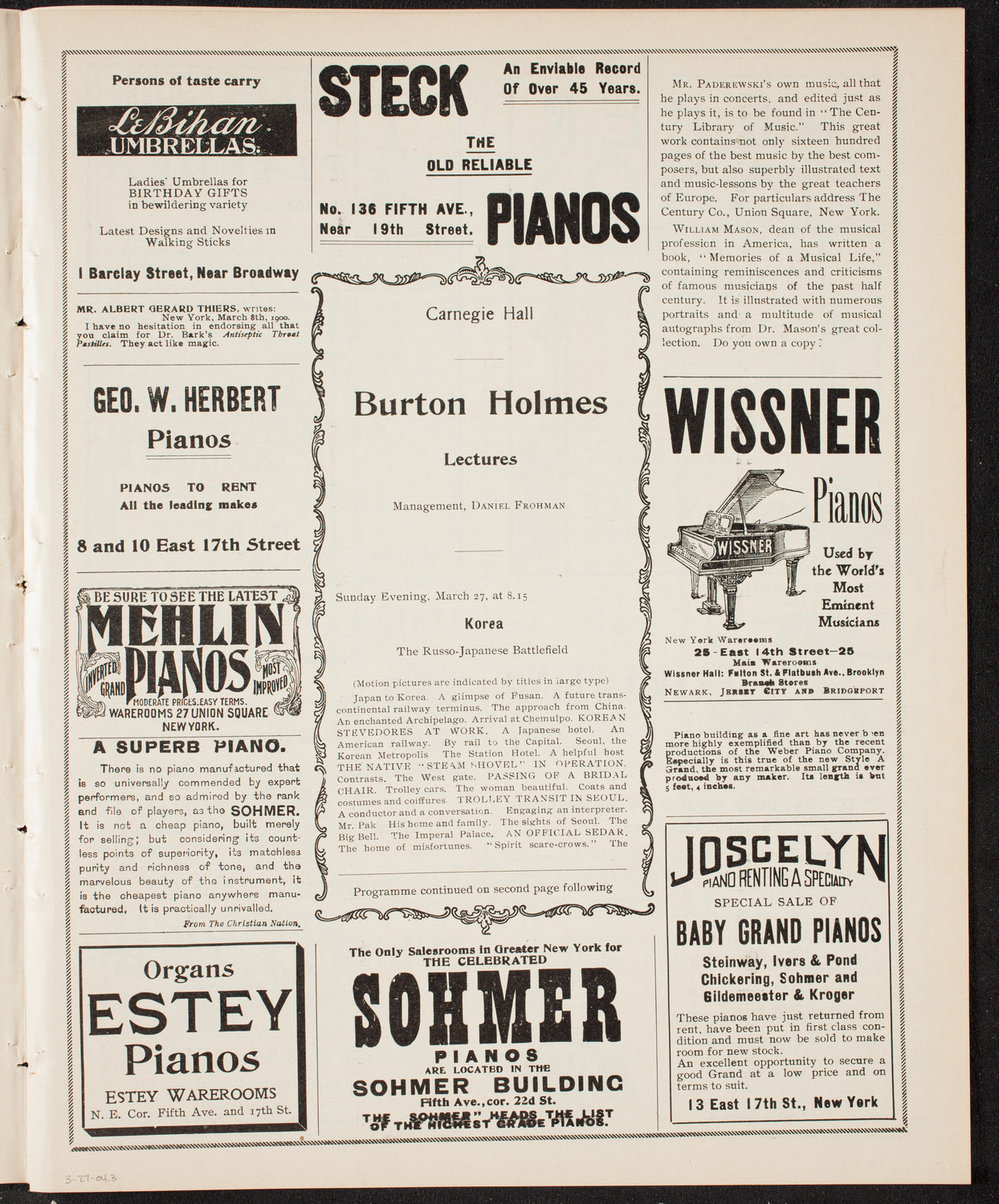 Lecture by Burton Holmes, March 27, 1904, program page 5