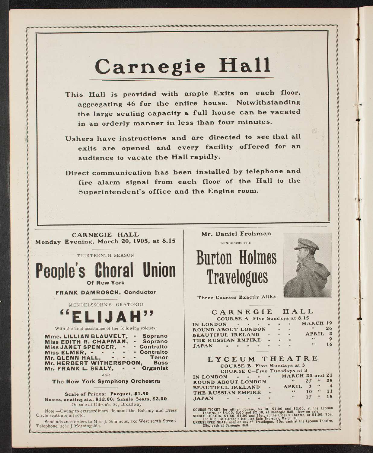Benefit: Orthopedic Hospital, March 13, 1905, program page 10
