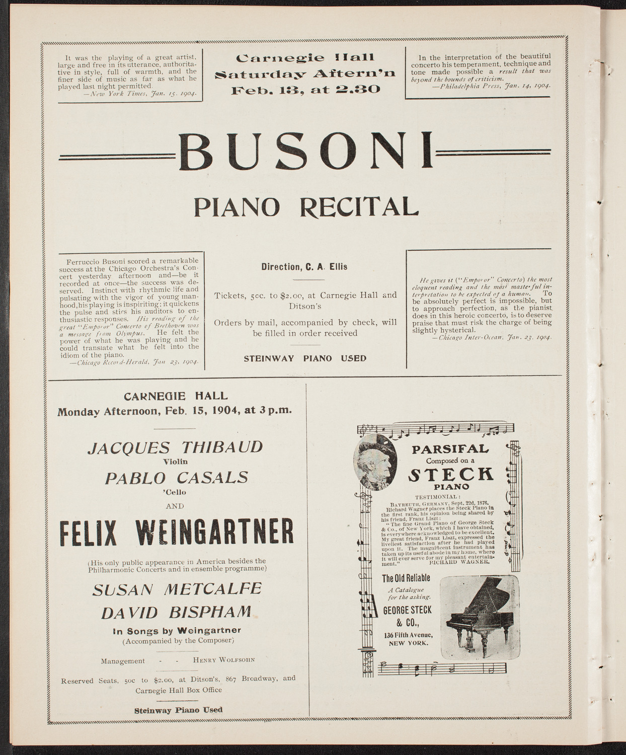 New York Banks' Glee Club, February 11, 1904, program page 8