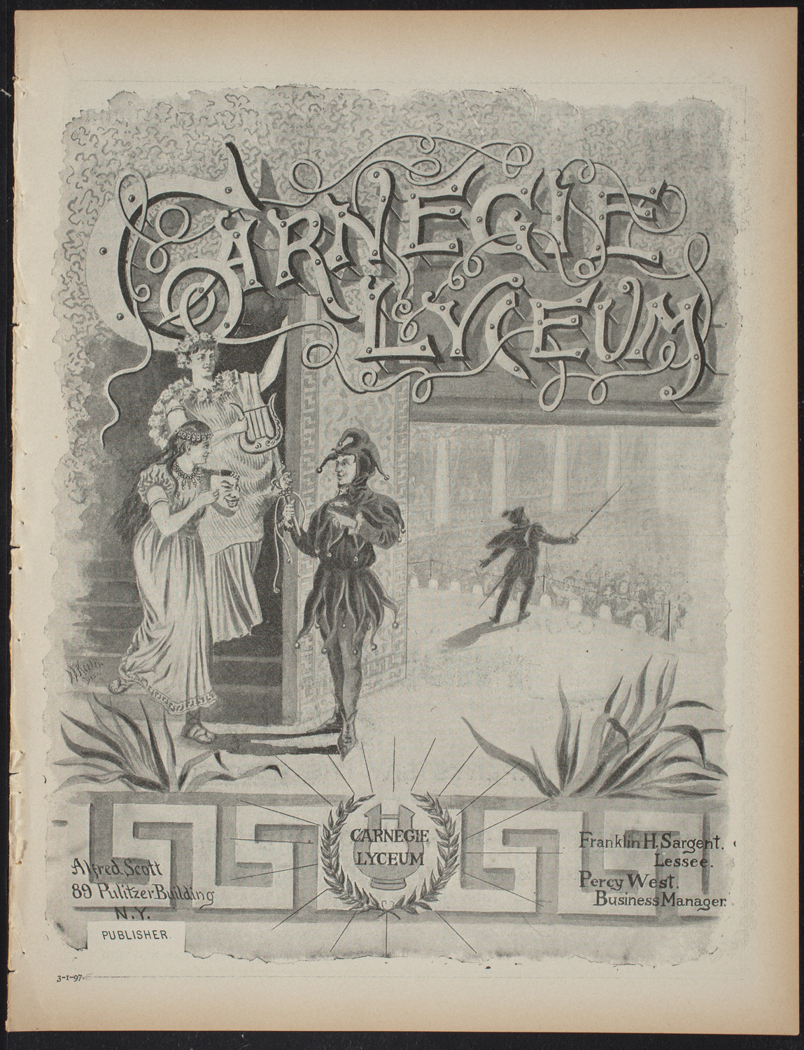 The Elkwood Club, March 1, 1897, program page 1