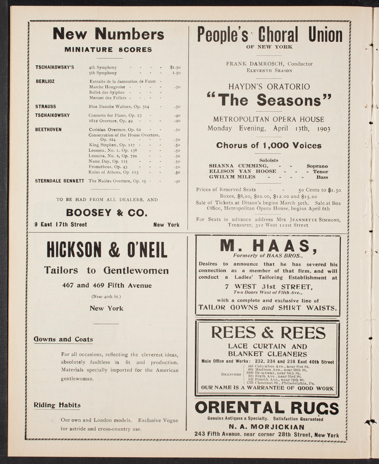 New York Philharmonic, March 14, 1903, program page 8
