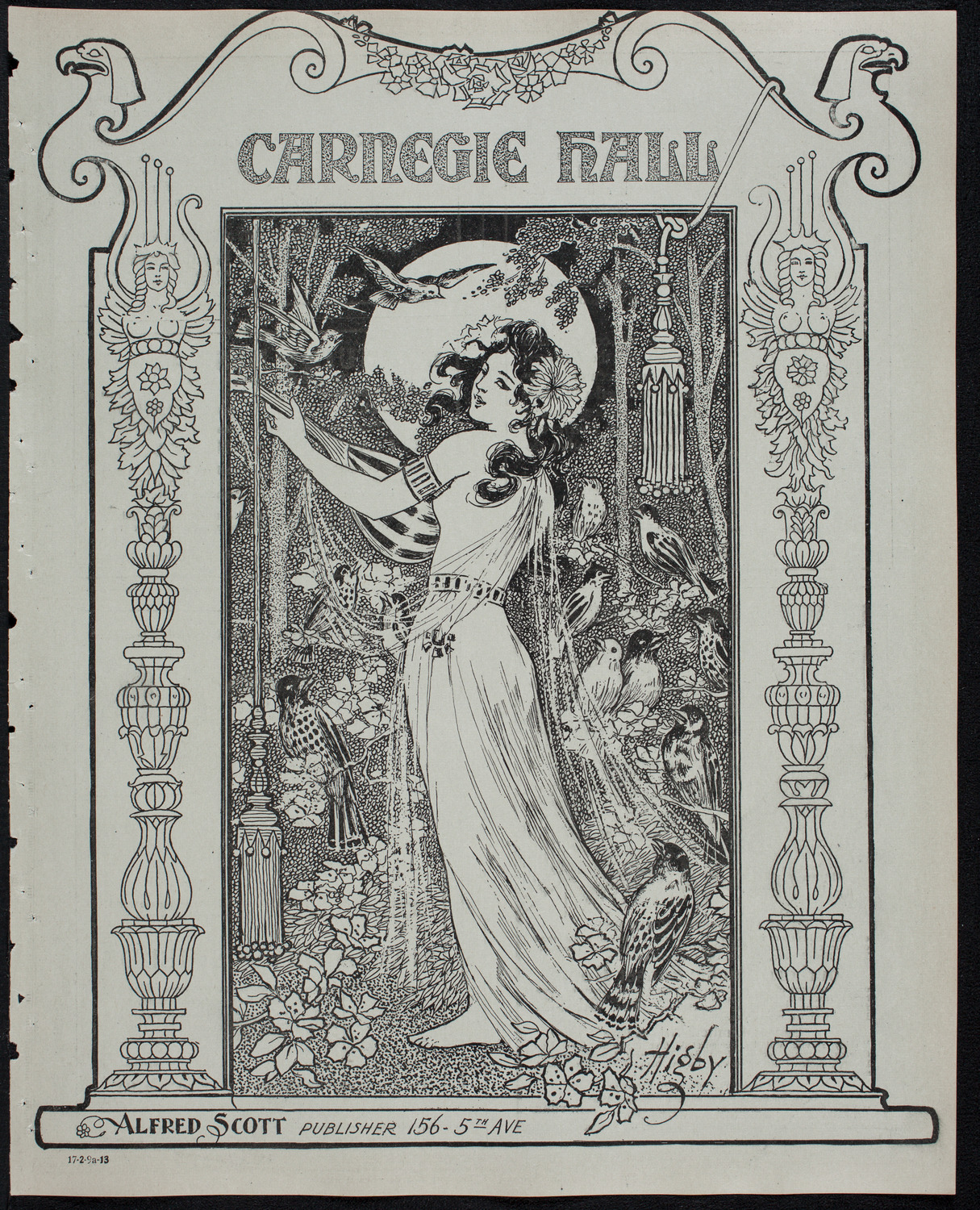 New York Philharmonic, February 9, 1913, program page 1