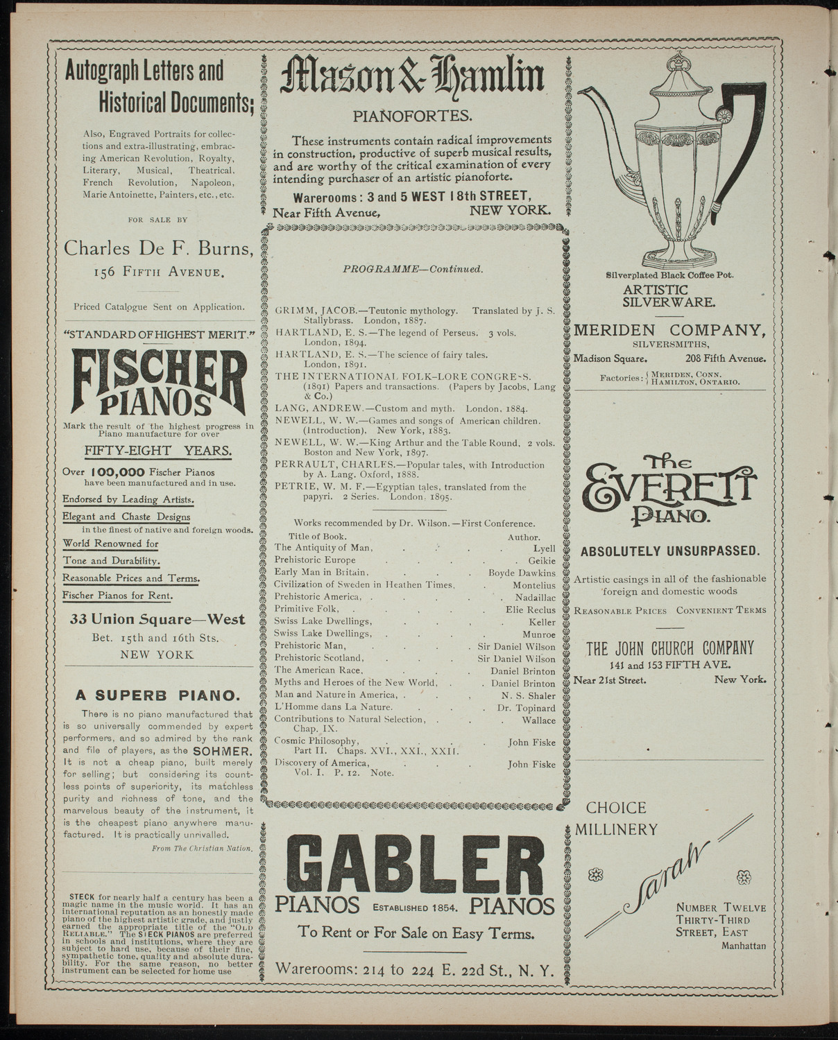 Comparative Literature Society Saturday Morning Conference, February 11, 1899, program page 6