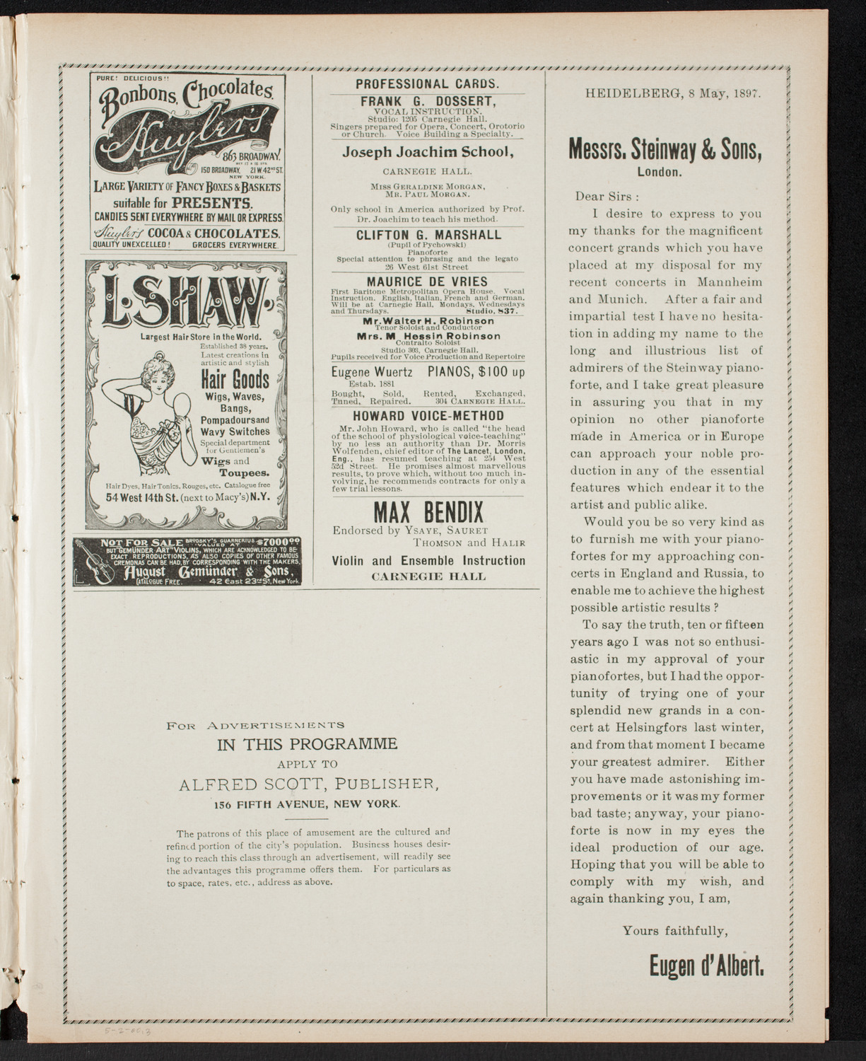 Graduation: College of Pharmacy of the City of New York, May 2, 1900, program page 5