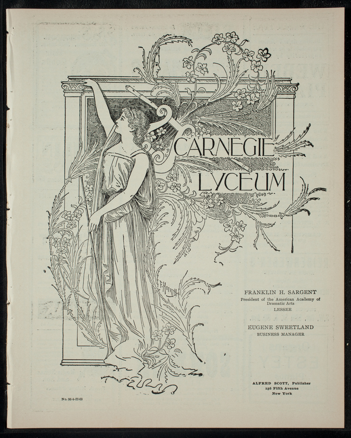 The Amaranth Dramatic Society, April 22, 1903, program page 1