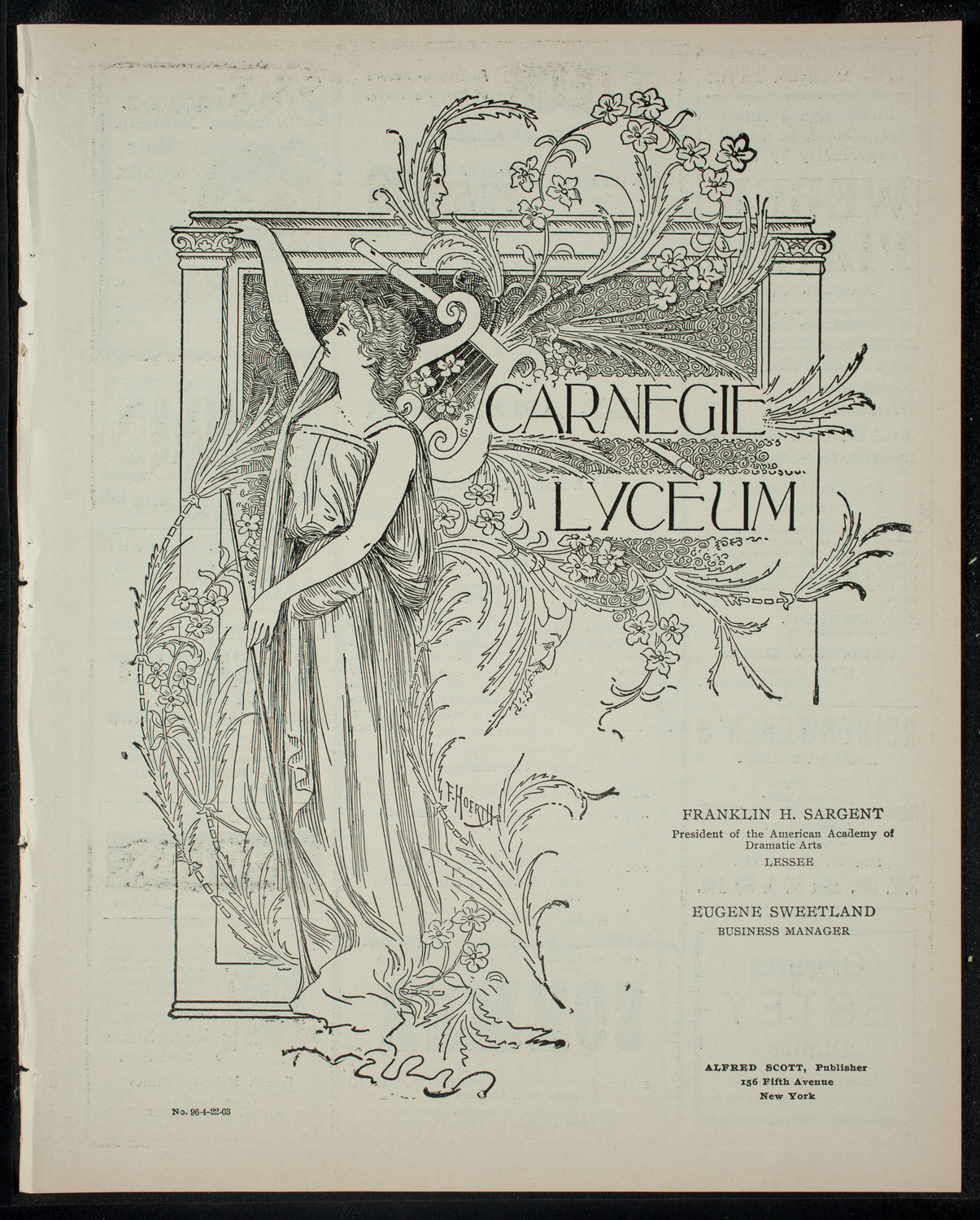 The Amaranth Dramatic Society, April 22, 1903, program page 1