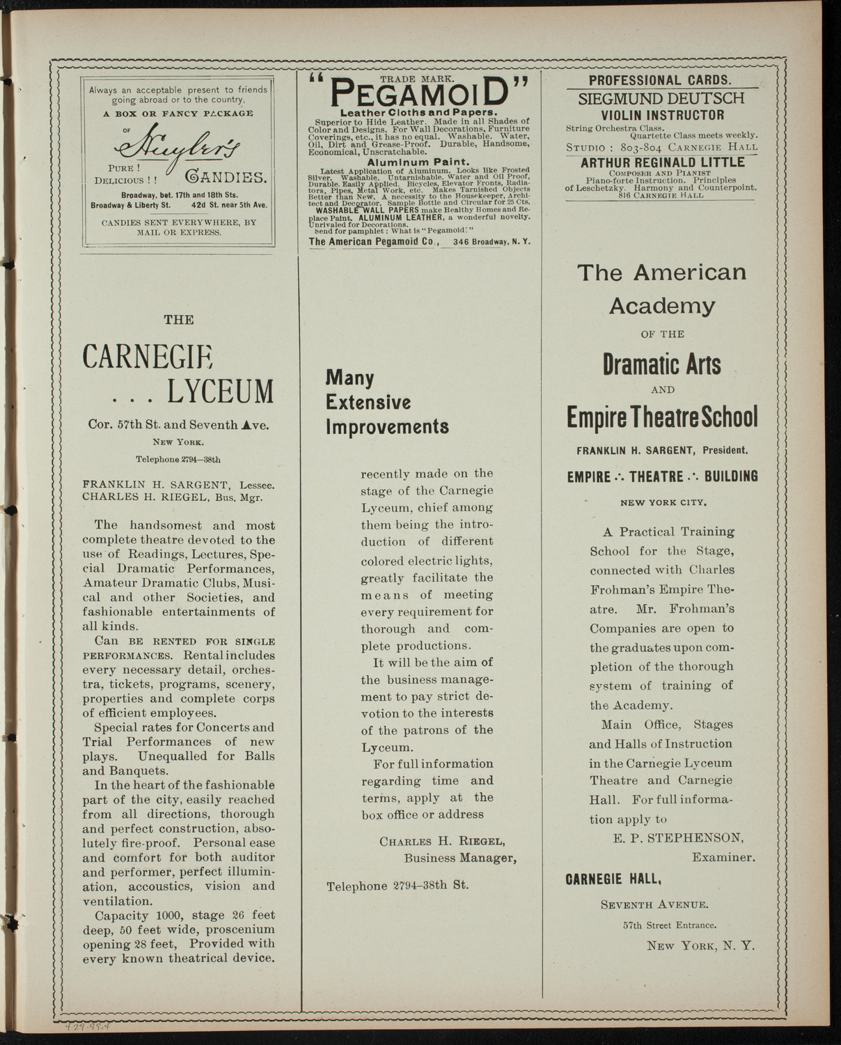 Union College Musical Association Glee, Banjo and Mandolin Clubs, April 29, 1899, program page 7