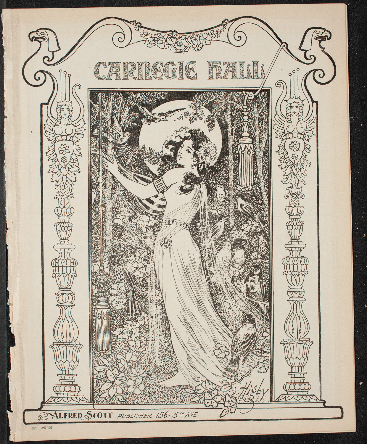 New York Philharmonic, November 25, 1909, program page 1