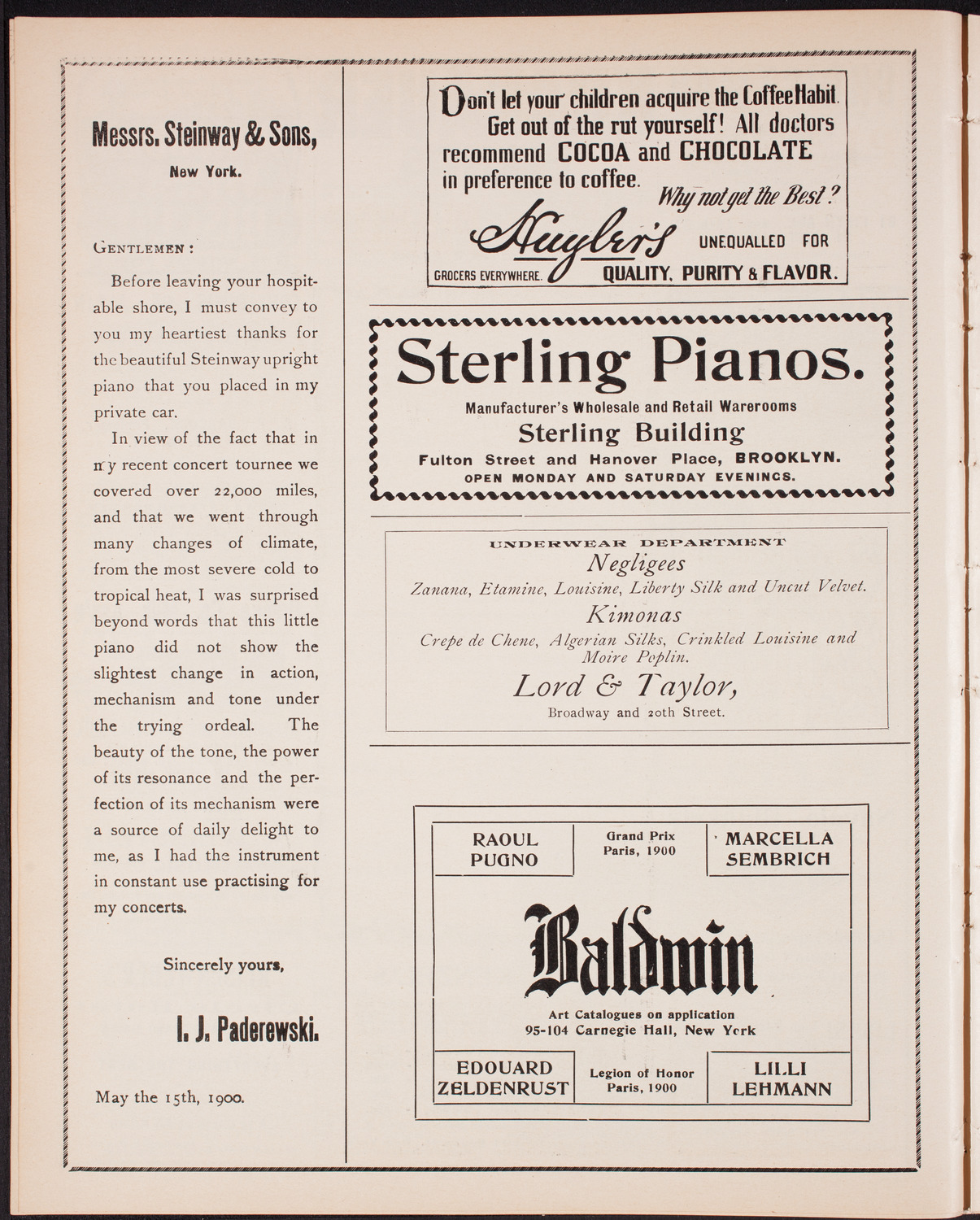 Oratorio Society of New York, November 18, 1902, program page 4