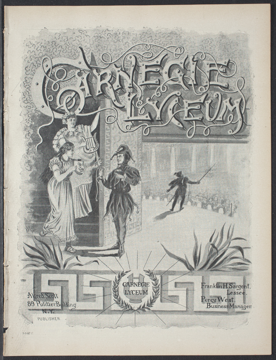 The Merrymakers, January 1, 1897, program page 1