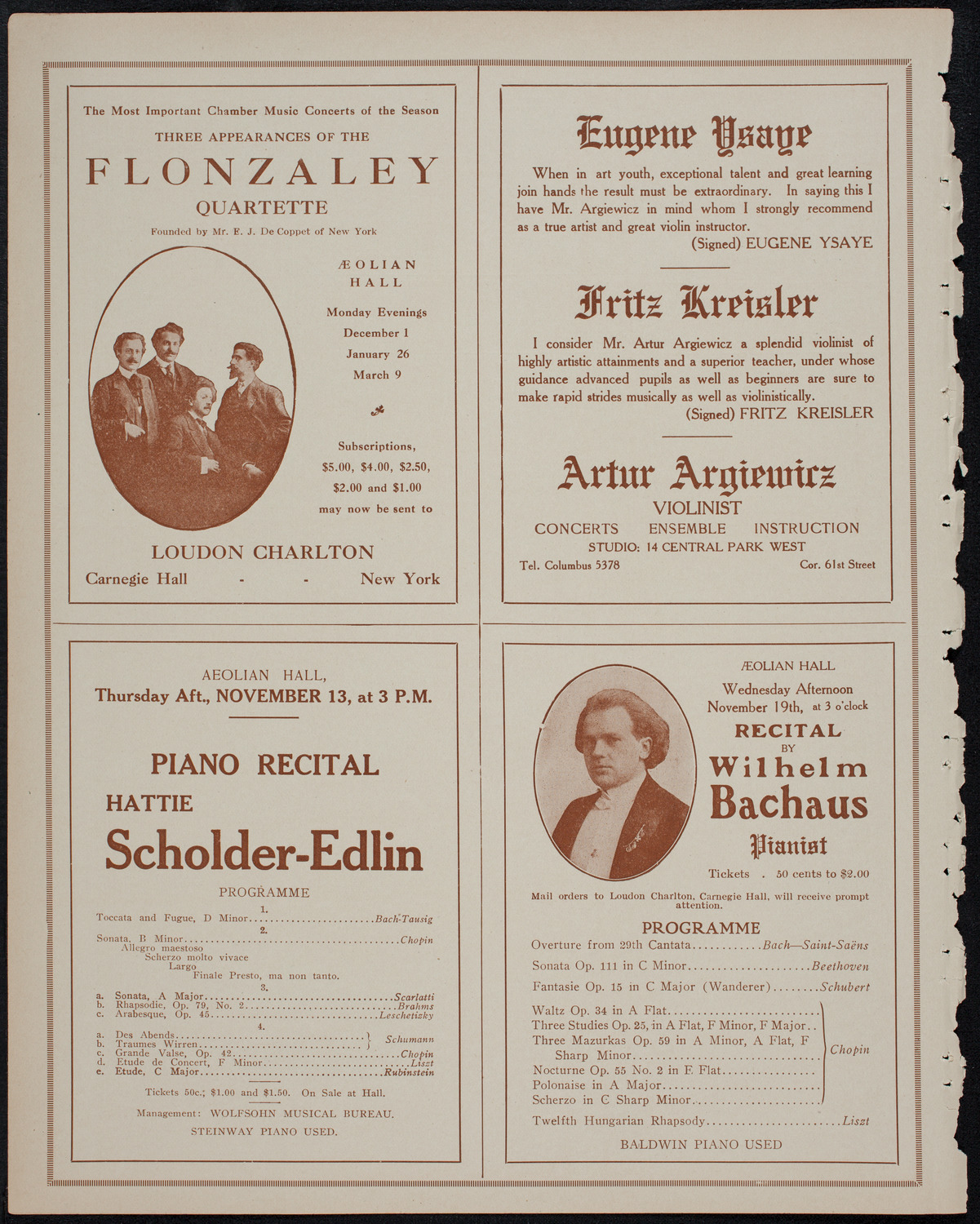 Corinne Rider-Kelsey, Soprano, November 2, 1913, program page 10