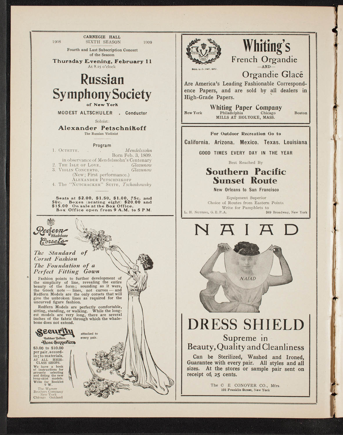 New York Symphony Orchestra: Mendelssohn Centennial Festival, January 31, 1909, program page 2
