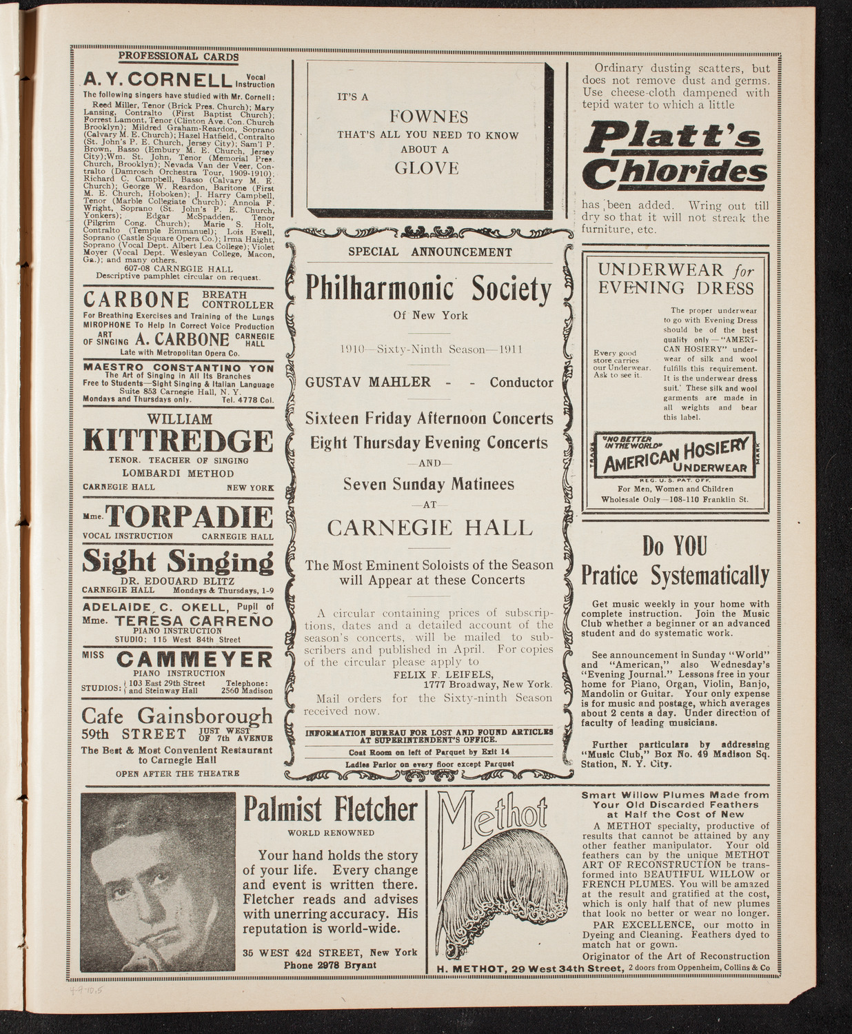 New York Banks' Glee Club, April 7, 1910, program page 9