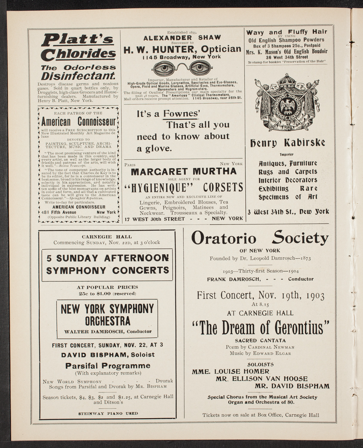 Oratorio Society of New York, November 17, 1903, program page 2