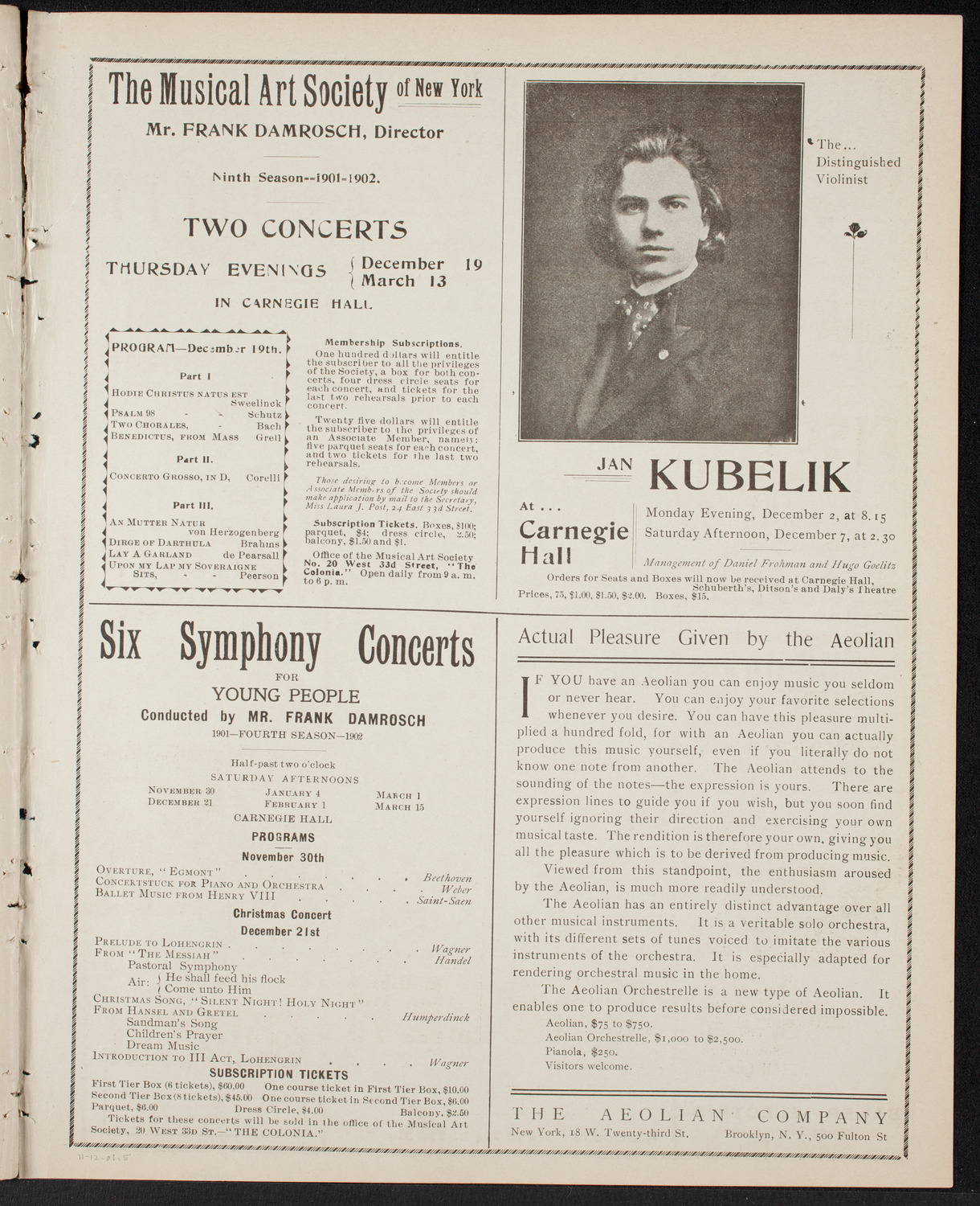 Meeting: Volunteers of America, November 12, 1901, program page 9
