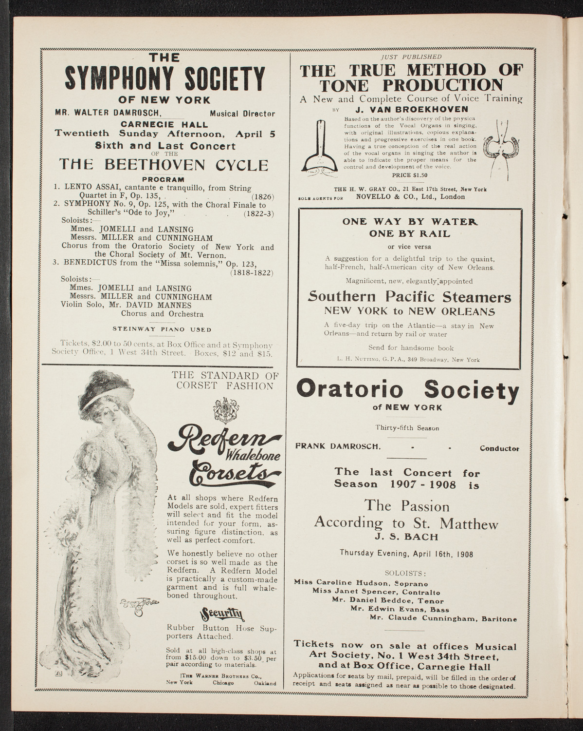 MacDowell Memorial Concert, March 31, 1908, program page 2