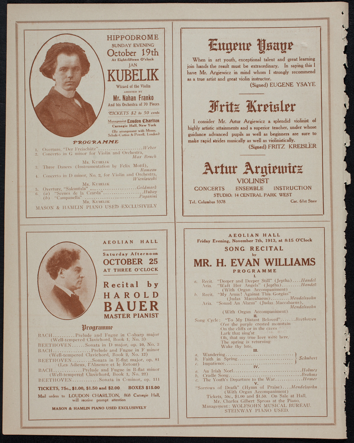 Grace Breen, Soprano, October 12, 1913, program page 10