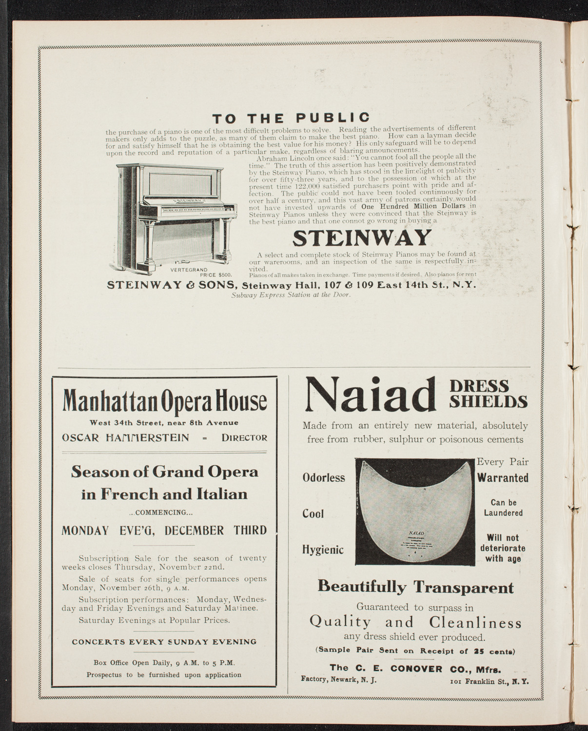 People's Symphony Concert, November 23, 1906, program page 4