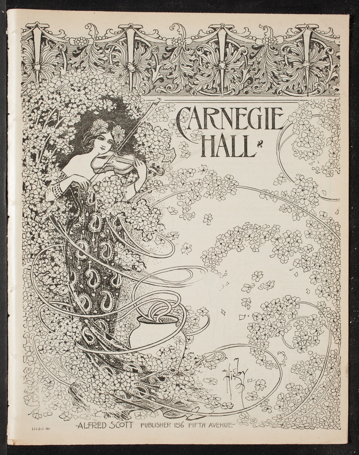 New York Philharmonic, March 5, 1909, program page 1