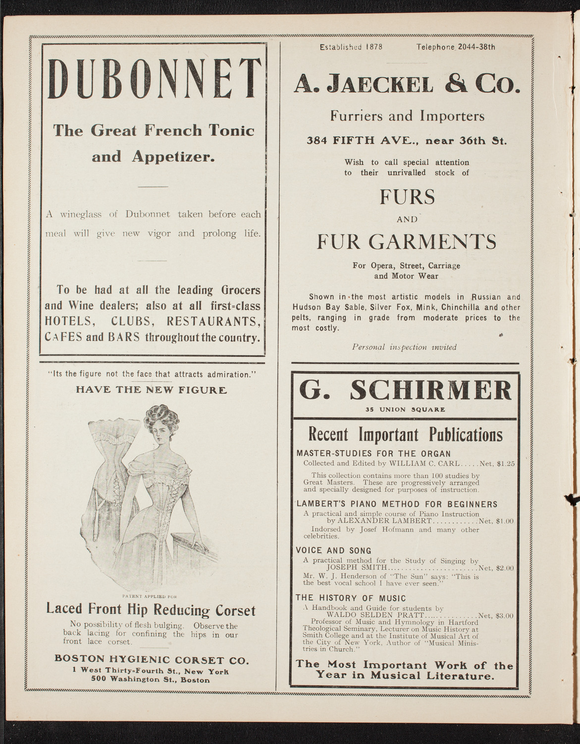 New York Symphony Orchestra, January 19, 1908, program page 8