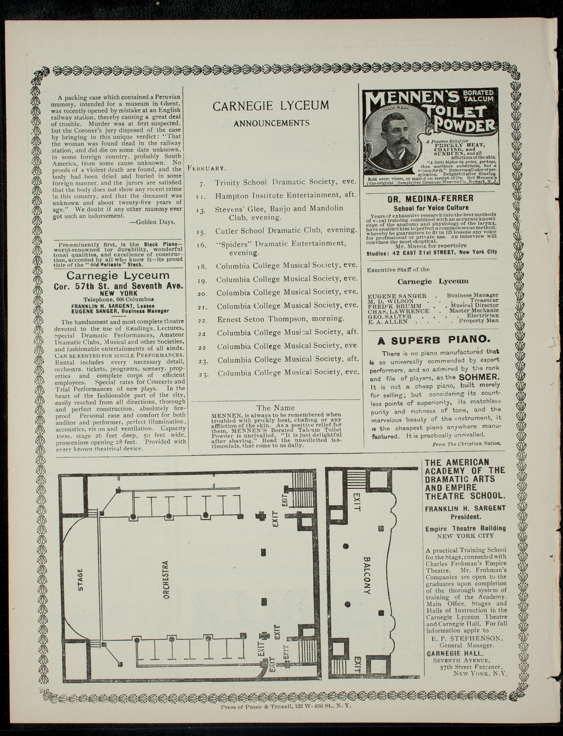 Mabel Munro's Recital, January 30, 1901, program page 4