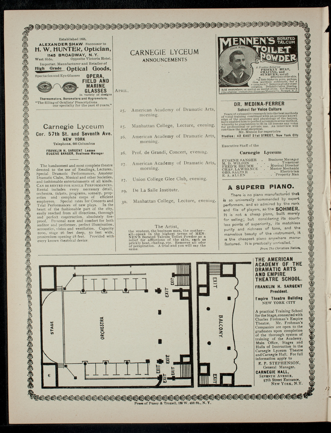 Ascension Memorial Church Choir presents "Trial by Jury", April 24, 1901, program page 4