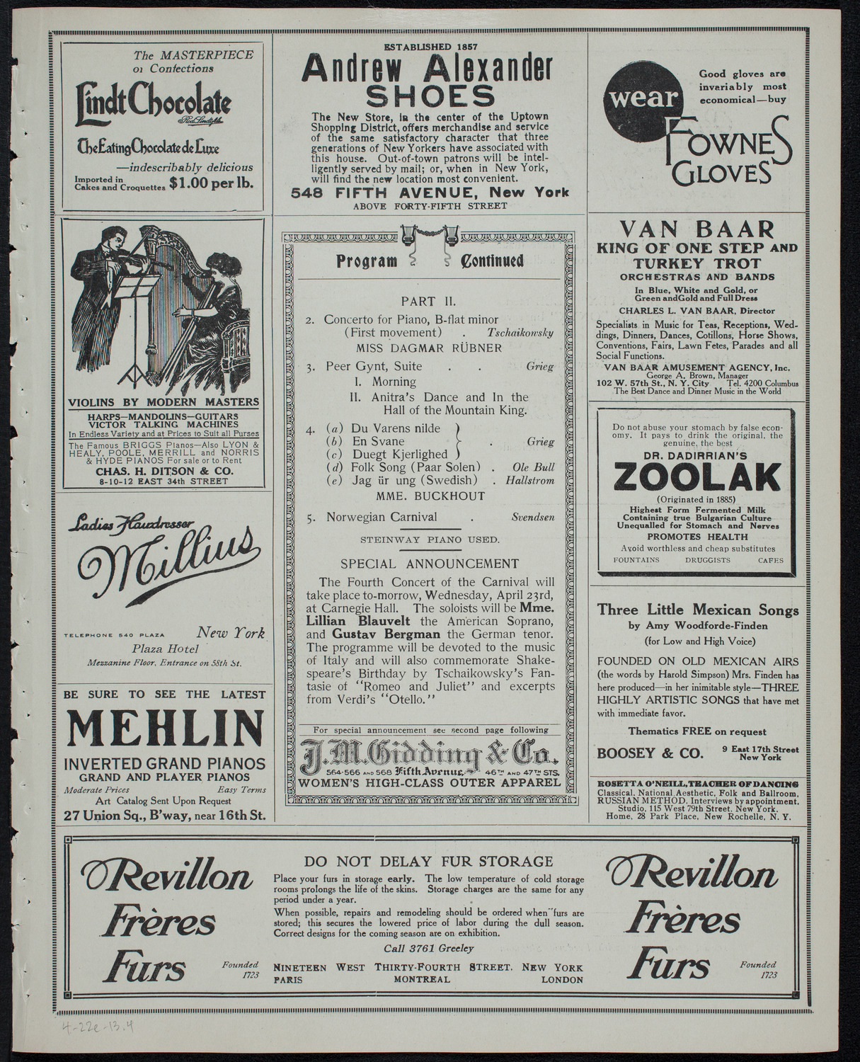 Russian Symphony Society of New York, April 22, 1913, program page 7