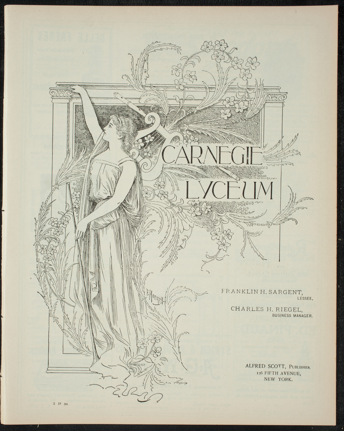 Students of Helene Maigille, May 18, 1898, program page 1