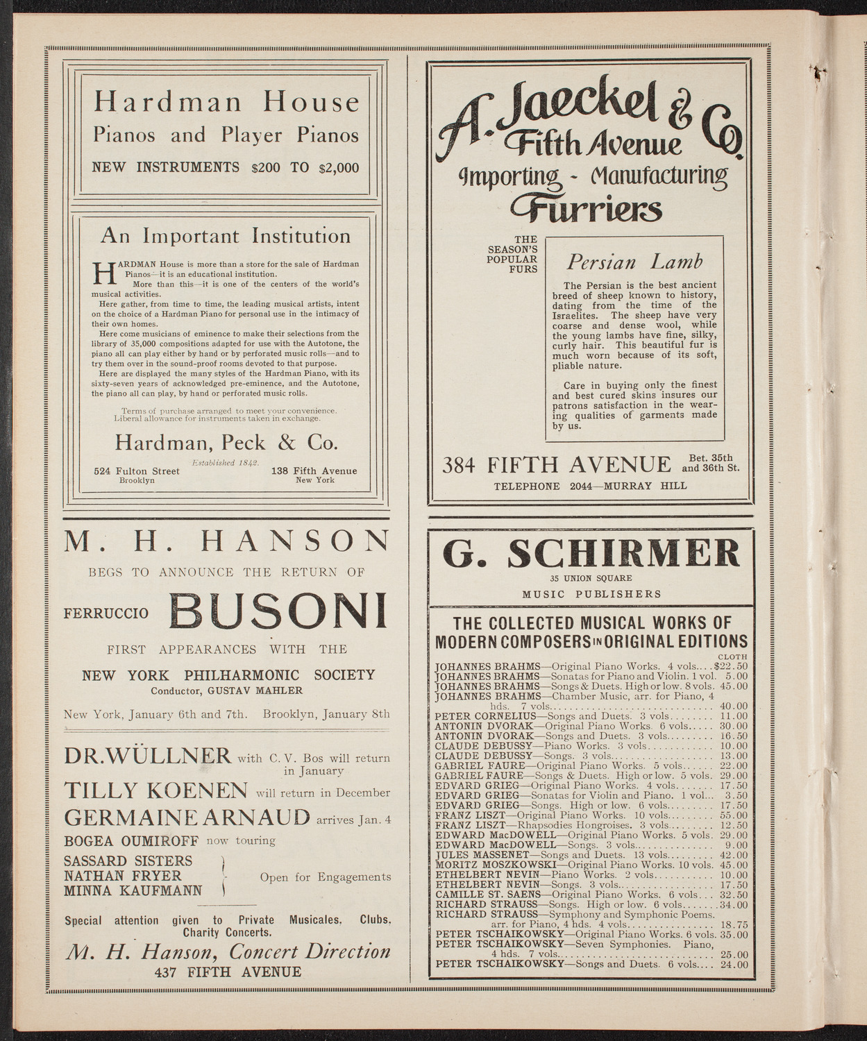 Isadora Duncan, Dancer, with the New York Symphony Orchestra, December 2, 1909, program page 8