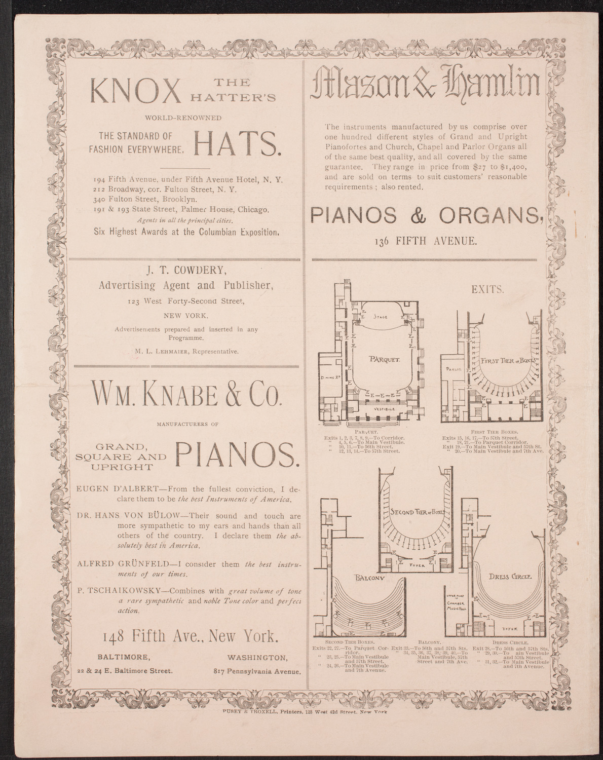 New York Philharmonic, January 11, 1895, program page 4