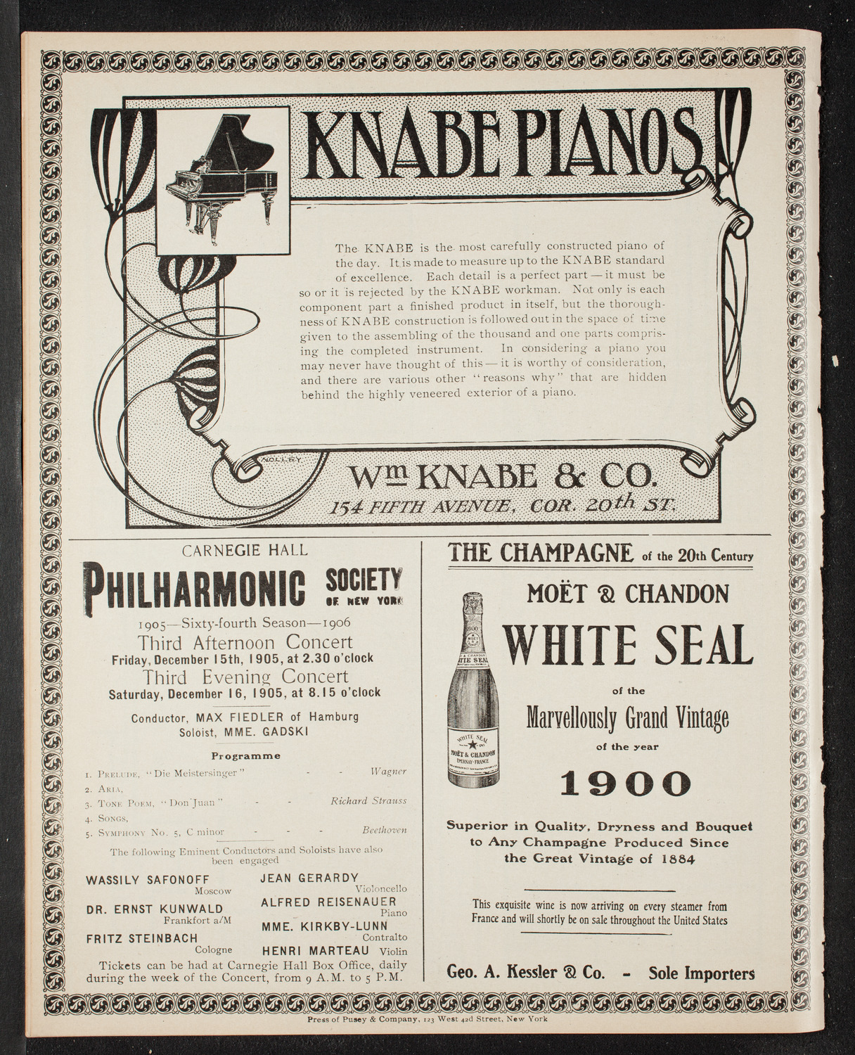 Oratorio Society of New York, December 9, 1905, program page 12