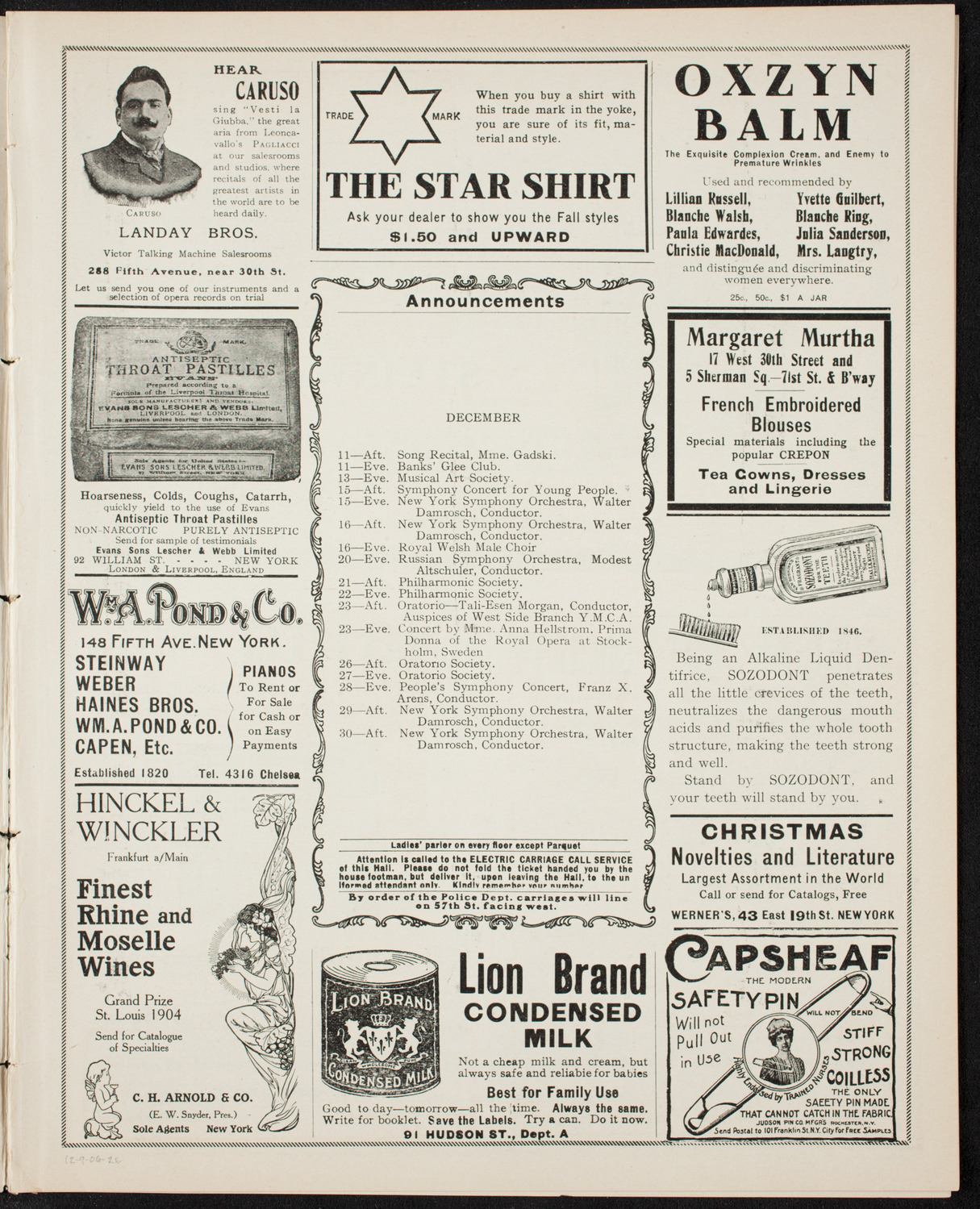 Elmendorf Lecture: Southern Italy, December 9, 1906, program page 3