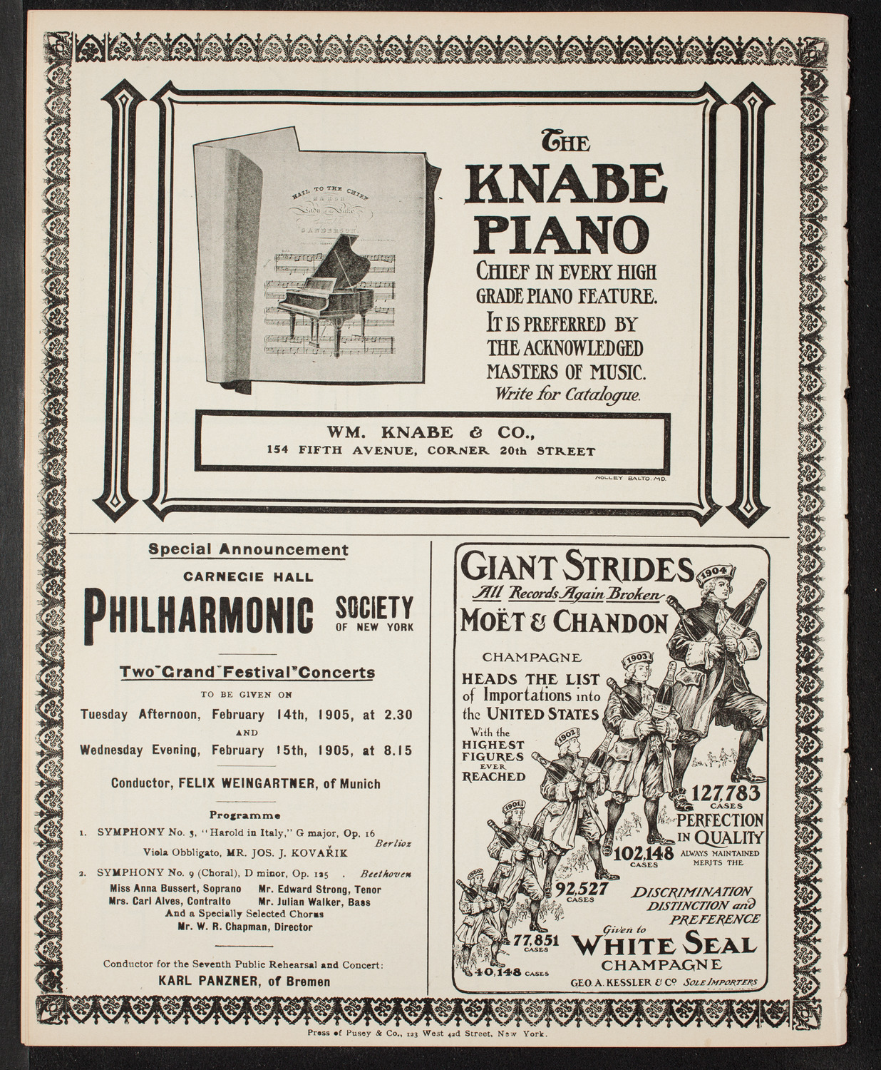 New York Philharmonic, February 10, 1905, program page 12