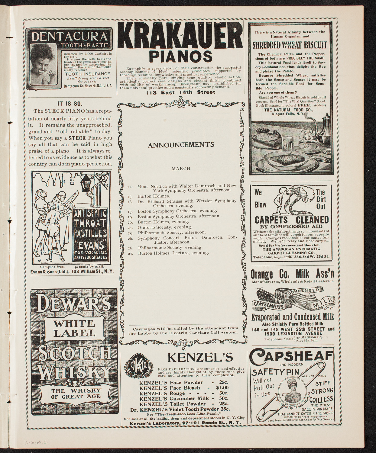 Musical Art Society of New York, March 10, 1904, program page 3