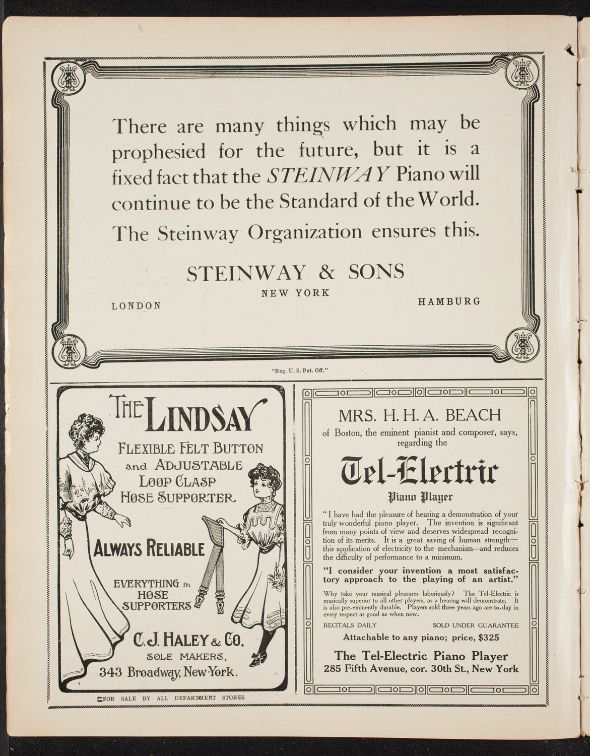 Benefit: St. Mark's Hospital, November 27, 1908, program page 4