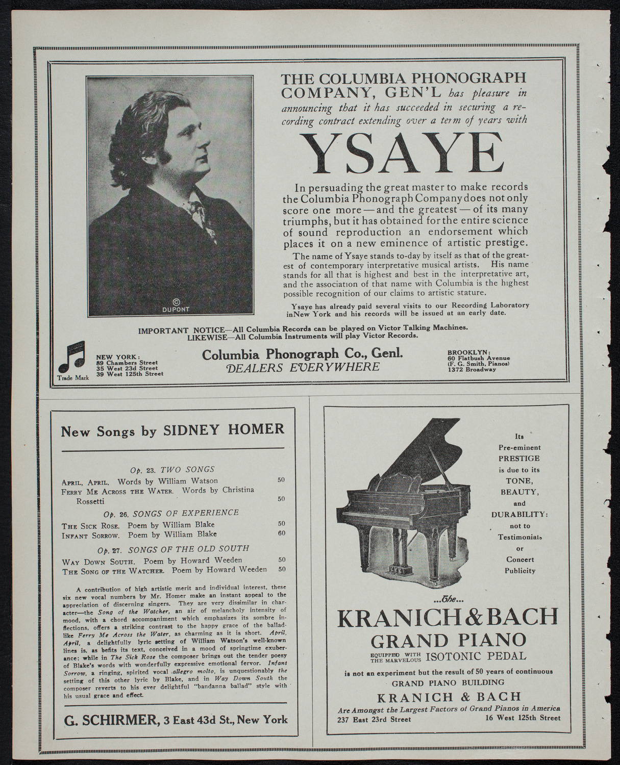 Clef Club Orchestra / Benefit: Music School Settlement for Colored People of the City of New York, February 12, 1913, program page 6