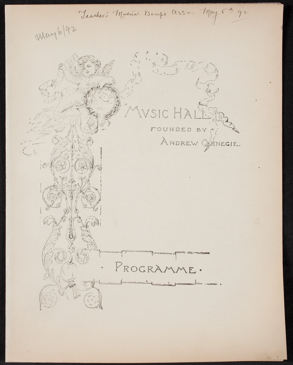 Benefit: Teachers' Mutual Benefit Association, May 6, 1892, program page 1