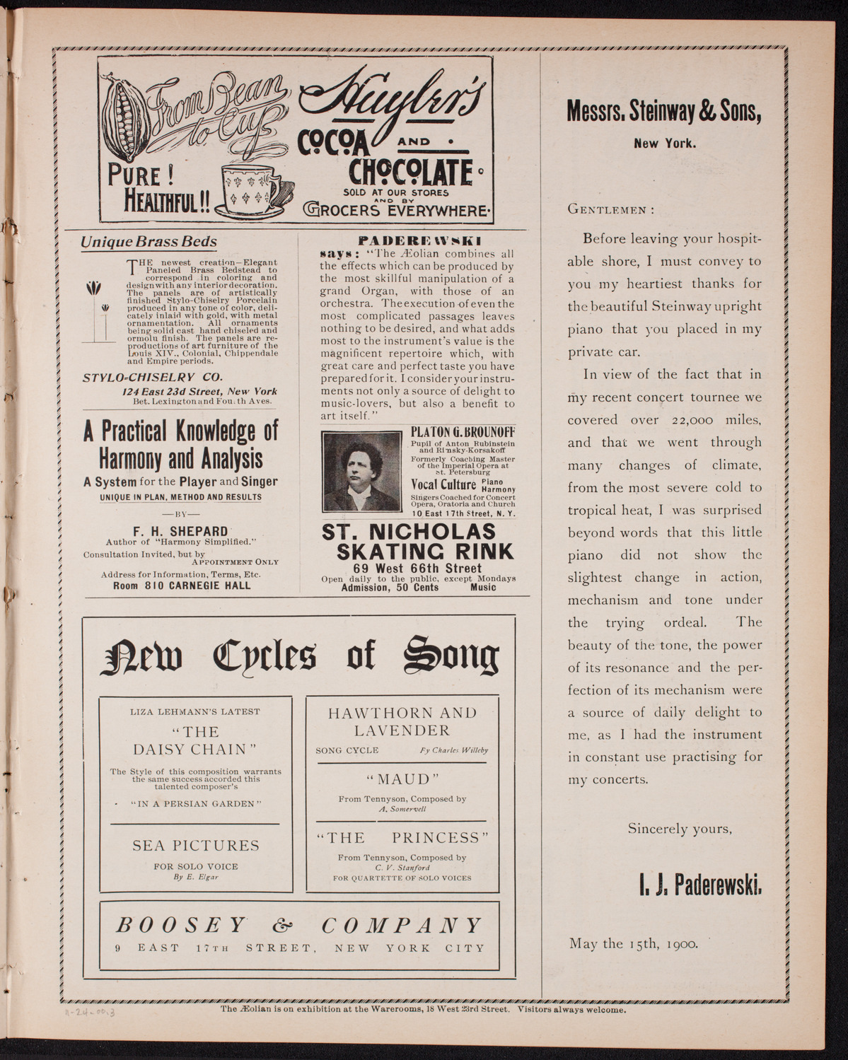 Oratorio Society of New York, November 24, 1900, program page 5